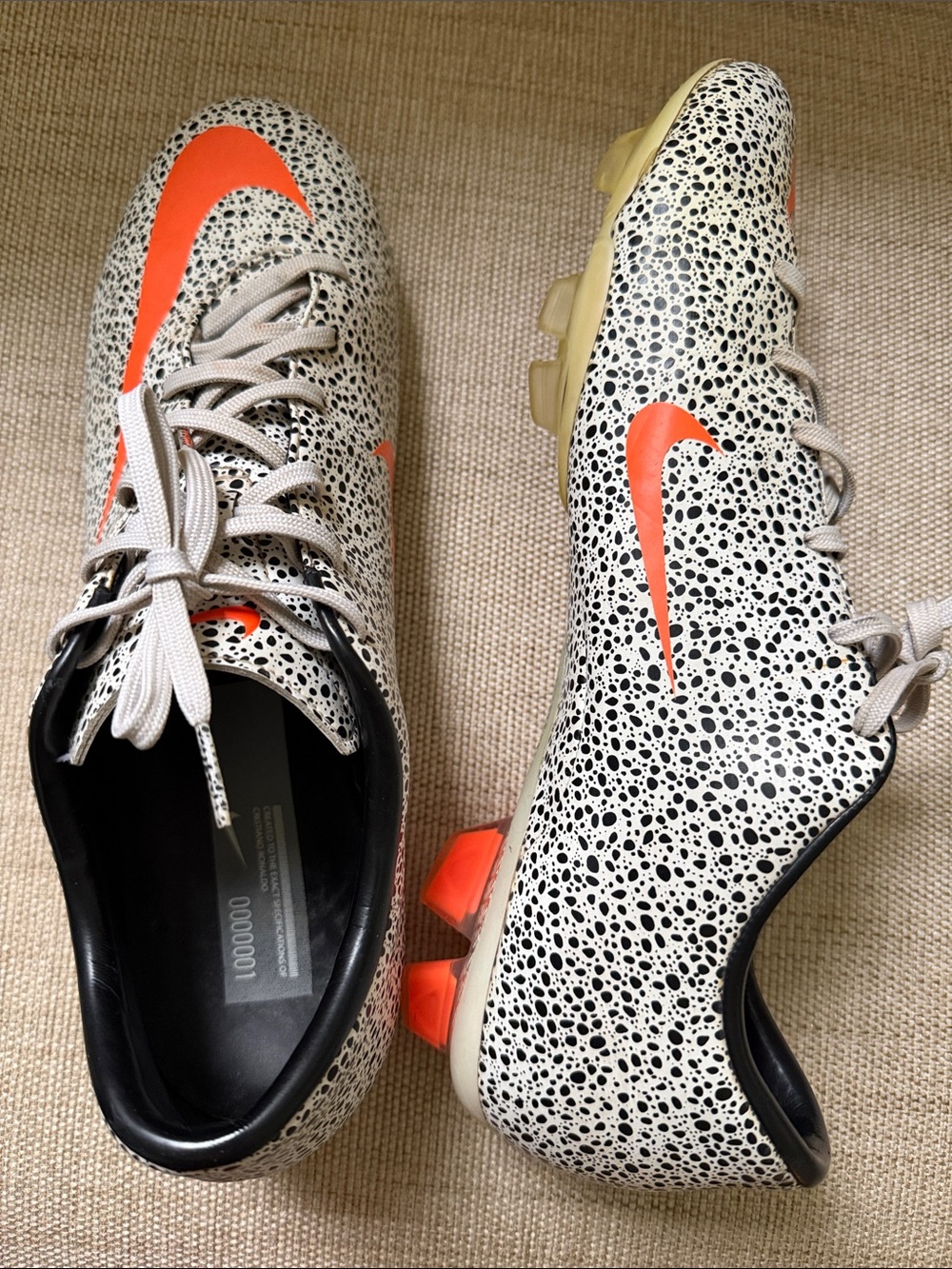 VTG 2010 Nike Mercurial Vapor VI CR7 Safari FG Orange Soccer Cleats Men's 11.5